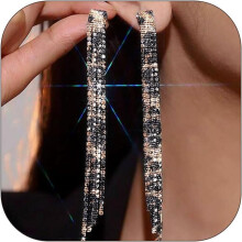 Oorbellen met strass kwastjes voor dames, kristallen kroonluchtermodel, 1 paar
