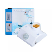Douille E27 à détection de présence infrarouge pour lampe de couloir, avec temporisateur d'ouverture intelligent.