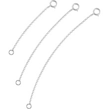 925Sterlinghopeasta valmistettu kaulakorun jatke, sterlinghopeasta valmistettu kaulakorun ketjun jatkeet kaulakoruihin, 5 cm, 10 cm ja 15 cm.