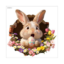 Easter Rabbit Wall Decals (4/3/2/1pcs), 3D Self-Adhesive Bunnies for Toilet, Car Window & Bumper – Compatible with Easter Decor