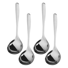 Minkissy Set of 4 Mini Stainless Steel Ladles with Polished Finish for Stirring Gravies, Sauces, and Cooking