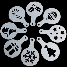8 Pcs White Baking Stencils Plastic Stencils For Cake Decorating