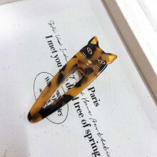 Cat-Shaped Hair Clips Cellulose Acetate 4 Pcs