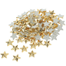 Acrylic Stars Flatback Rhinestones Golden 100 pcs