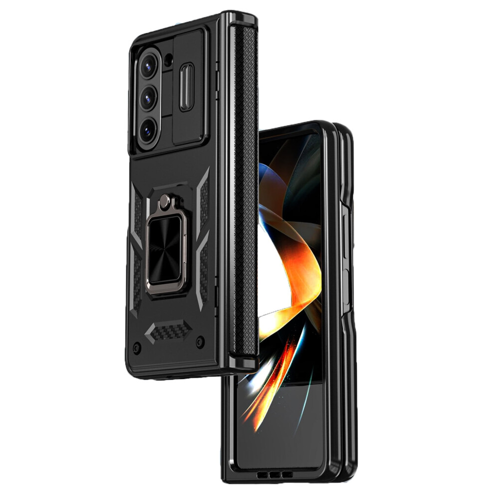 Allytech Rugged Case For Samsung Galaxy Z Fold5 Â Shockproof, Ring Holder, Stand, Hinge Protection & Car Mount Compatible Â Black 9170372185641