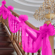 10m x 48cm Anti-Wrinkle Tulle Fabric Roll for Wedding Chair Skirts, Staircase & Party Backdrop Decor – Soft & Flowy