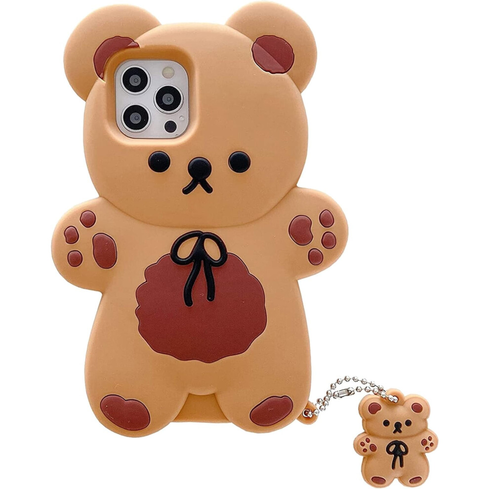 Kawaii Bear Phone Case Compatible With Iphone X/Xs Â Cute Shockproof Protective Cover With Keychain 9170372186136