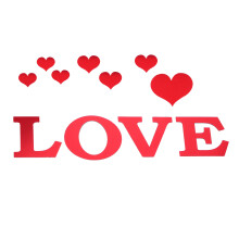Mirror Wall Sticker Heart Shape DIY Decal for Bedroom, Living Room (Red)