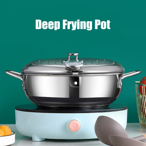 Deep Fryer Pot Stainless Steel with Thermometer