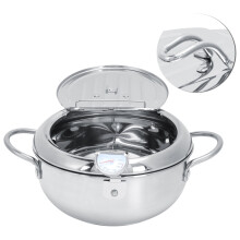 Stainless Steel Deep Fryer Pot with Thermometer