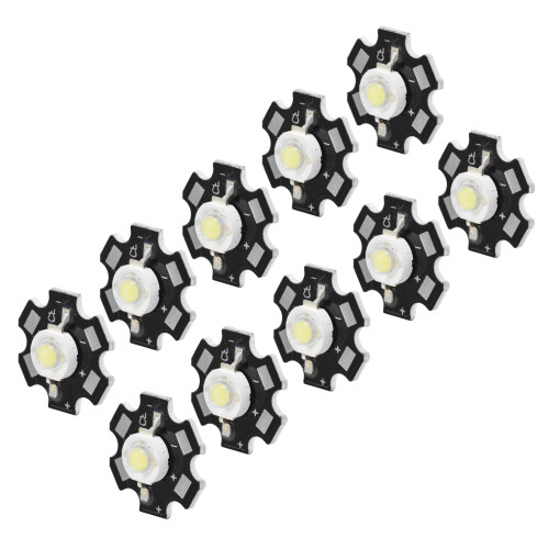 10Pcs 3V White LED Chips 20mm 1W High Brightness Lights 1