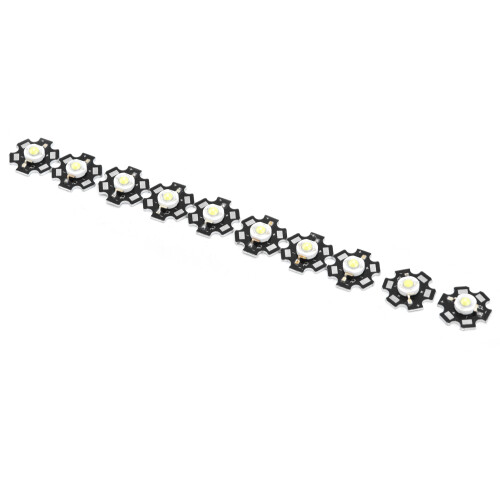 10Pcs 3V White LED Chips 20mm 1W High Brightness Lights 2