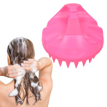 Multifunctional Rose Red Hair Scalp Massager & Shampoo Brush for Gentle Cleaning