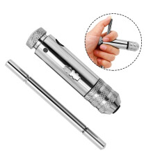 Hot! 1 stuk verstelbare zilveren T-handgreep ratelsleutel voor M8 machineschroefdraad, metrische plug T-vormige tap, A