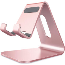 Suporte de mesa em alumínio para celular, compatível com Switch e todos os smartphones, incluindo iPhone 11 Pro a 5s – Ouro Rosa