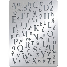Onregelmatige AZ metalen letterstencils (hoofdletters en kleine letters), 7,5 x 5,5 inch, voor schilderen, houtbranden, graveren en scrapbooking.