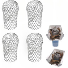Takrennebeskyttelse, 4 stk. takrennebeskyttelse, 3,5" justerbar løvfilter i aluminium, takrennebeskyttelse, netting som forhindrer blokkering av