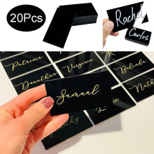 20Pcs Black Acrylic Table Place Card for Wedding DIY Table Seating Cards Wedding Supplies Decoration