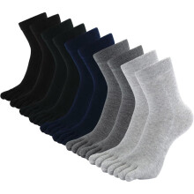 Heren teensokken van katoen, atletische hardloopsokken met vijf tenen, 5 paar, modeaccessoires, herenkleding, beige