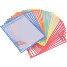 Exoggo 30er-Packung mehrfarbige Whiteboard-Hüllen, 10 x 13 Zoll, wiederverwendbare Organisationsmaterialien für Klassenzimmer