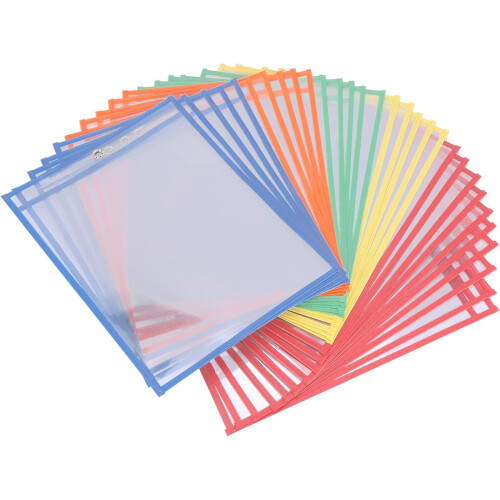 Exoggo30-pack Πολύχρωμες τσέπες στεγνού σβήματος, 10x13", Επαναχρησιμοποιήσιμα είδη