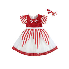 (6-7 Years, Red) Elegantes Minikleid mit mit Haarband
