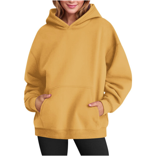 Women's Oversized Hoodie with Kangaroo Pocket Drop Shoulder