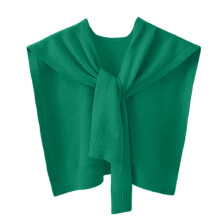 Women's Fashion Solid Color Stylish Knitted Shawl For Outerwear Dark Green