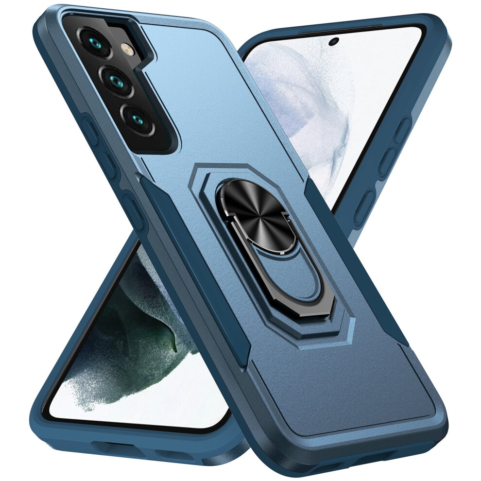 Shockproof Galaxy S22 Case With Ring Holder & Kickstand Â Military-Grade Armor Cover For Compatible With Samsung Galaxy S22 5G, Blue 9482726185383