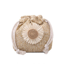 Gewebte Tasche, Damentasche, grasgewebte, niedliche Beuteltasche, personalisierte Mädchen-Schultertasche, Umhängetasche