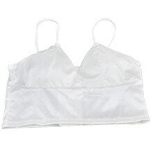 Seamless Wireless Padded V-Neck Sleeping Bra for Women Girls White