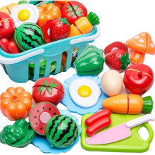 Kinderspielhaus, Spielküche, Einkaufswagen für Mädchen, Gemüse schneiden, Uhr, Baby schneiden, Obst, Jungengruppe