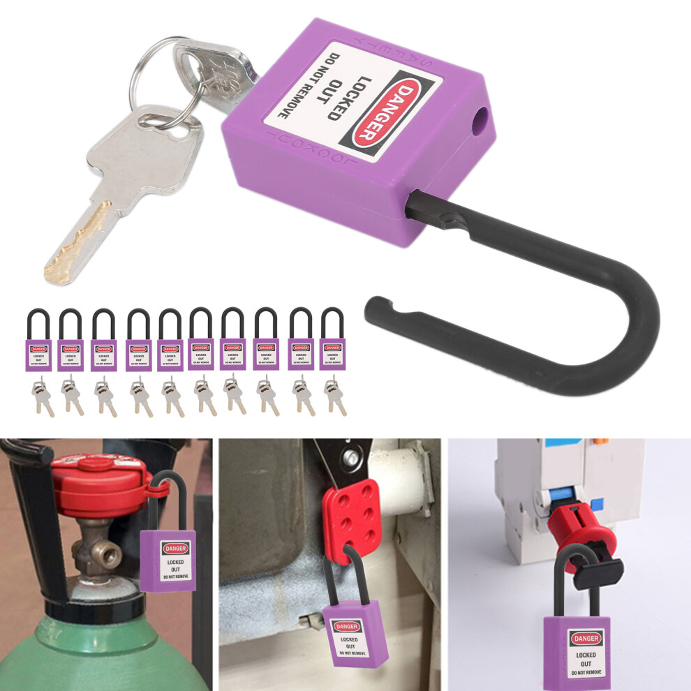 10Set Purple 38Mm Nylon Safety Padlocks For Industrial & Construction Sites 9391391672145
