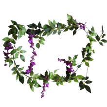 Artificial wisteria flower rattan iron wire Flower Vine wisteria flower string with iron wire vine decorative bean flower