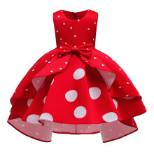 Children's Skirt Children's Clothing Girl's Dress Wave Dot Printed Children's Princess Skirt Dress Dress