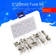 100 caixas de fusíveis de vidro 5x20mm 0,2A~20A/0,2A-1 tubo fusível com caixa de componentes
