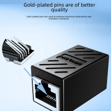 Conector de prelungire a cablului de rețea pentru computer cu cap drept, ecranat, splitter cu cap drept