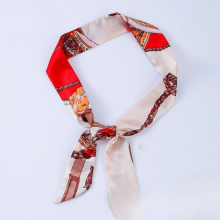 complete set of silk scarves, tie bags, gift boxes, and decorative silk scarves with thin and narrow ribbons, hairbands, slanted edges, and small