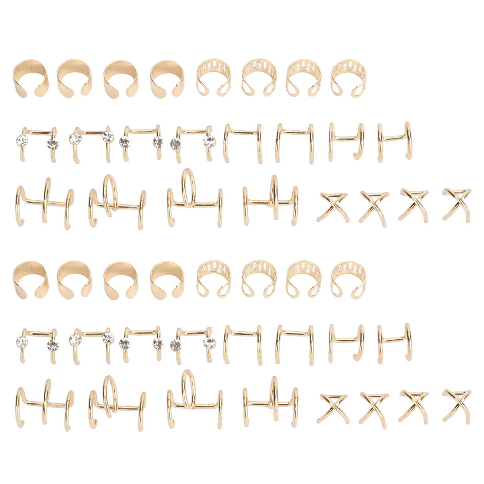 Gold Lightweight Ear Cuff Stackable Minimal Earrings, Non Pierced Ear Cartilage Clip On Plated Ear Cuffs For Women, Wrap Hoop Earrings Comfortable