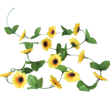 Guirlande de fleurs artificielles, tournesol, fleur artificielle droite en soie, décoration de conduit de climatisation