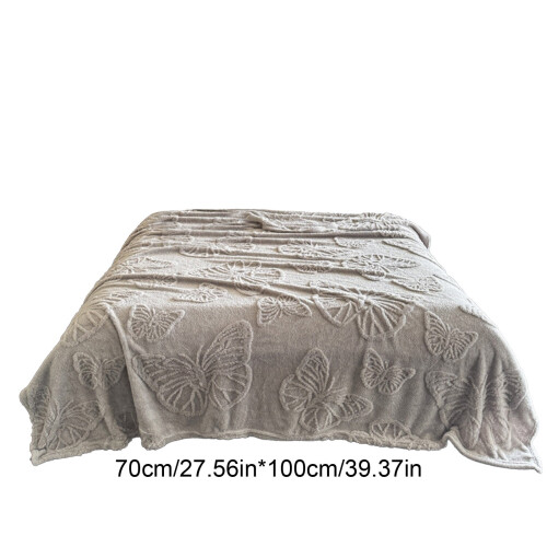 Fleece Throw Blanket Soft Polyester 27.6x39.4 Inches Silver 2