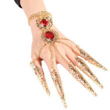 Ensemble de danse du ventre personnalisé de style ethnique ancien, accessoires de danse, ongles dorés de style indien pour femme