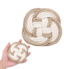 Round Jute Coaster Pot Pad 10.5cm Water Absorbent Heat Insulation