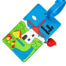 Creative PVC soft rubber luggage tag cute cartoon boarding pass lanyard silicone trolley luggage travel card