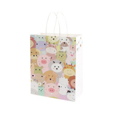 Niedliche Geschenkverpackung aus Kraftpapier mit Cartoon-Motiv, ideal für Kindertage, inklusive Geschenktüte und Handtasche zum Backen von Milchtee.