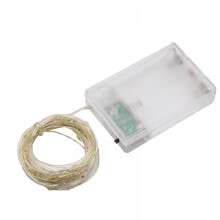 Guirlande lumineuse en fil de cuivre avec ampoule LED colorée, lampe LED en fil de cuivre à boule ondulée, boîtier à piles, guirlande lumineuse
