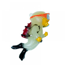 Blue Fat Diver Akvarium Hängande Fisktank Landskap Ornament Små Ornament Nedsänkt Flytande Dykare