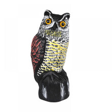 Décorations de jardin : leurre animal factice, appât pour souris et oiseaux, hibou à tête tremblante.