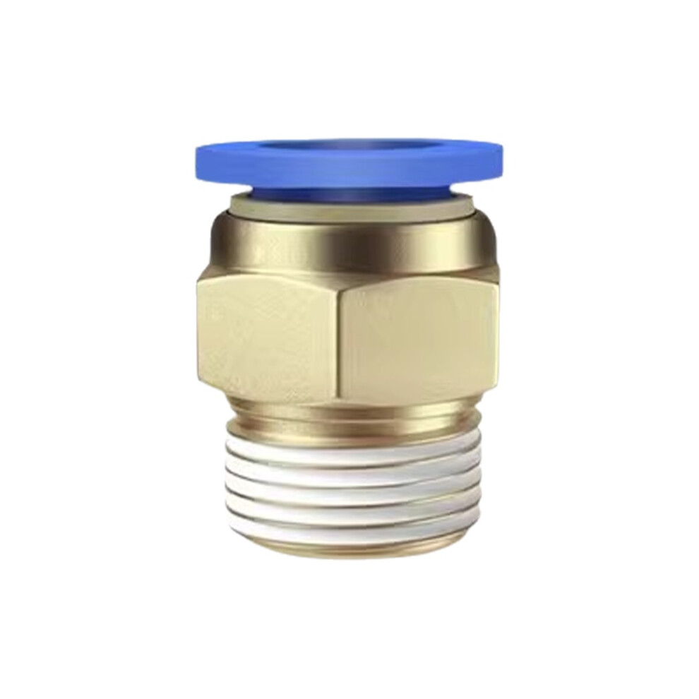 The Blue Quick-Connect Thread Of The Pneumatic Duct Joint Directly Passes Through White Copper And Stainless Steel 9362892526091