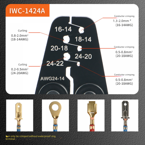 Alicate de crimpagem IWS-1424A adequado para conectores de terminais Molex TYCO. 2